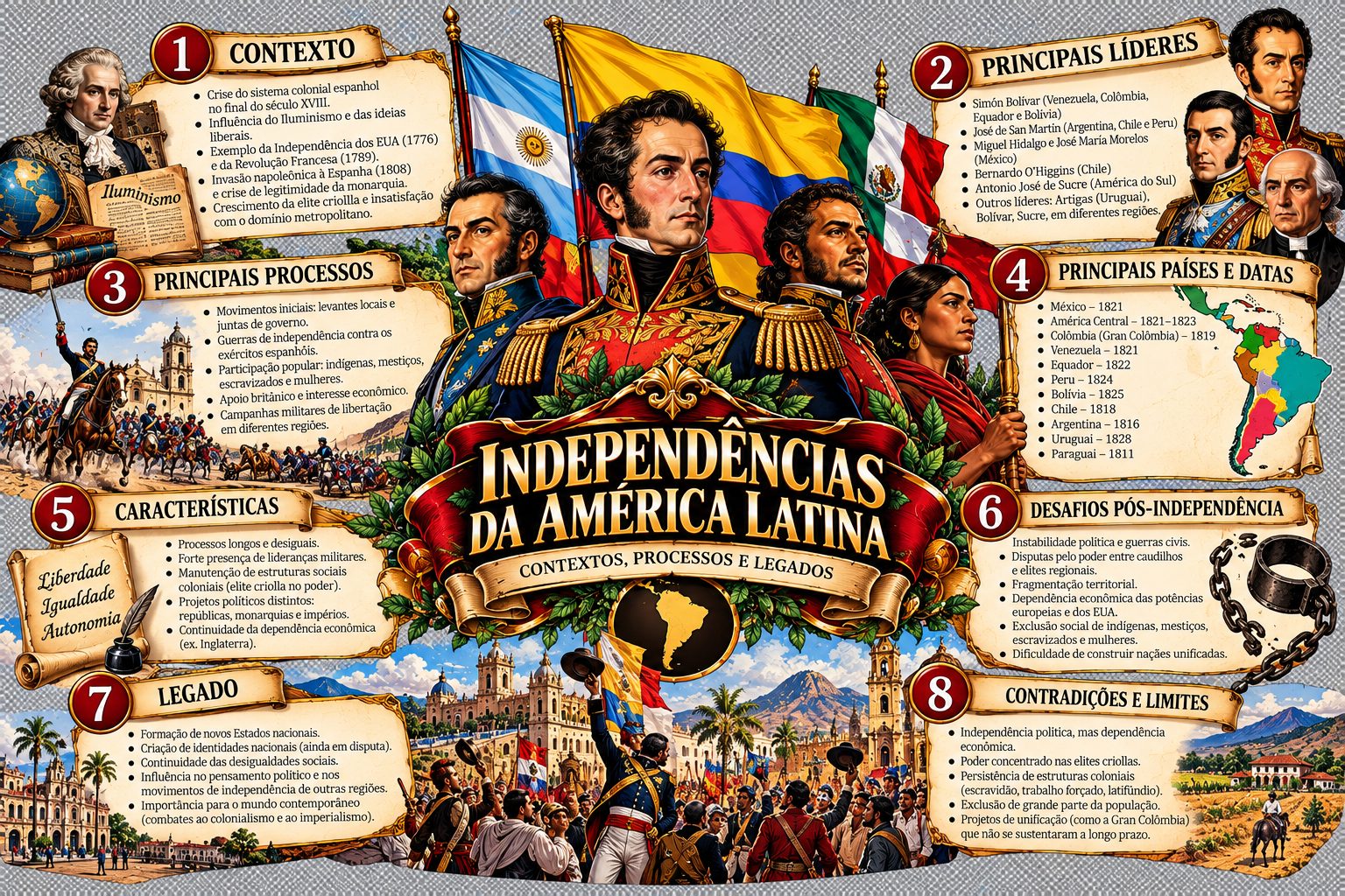 Mapa mental: Independências da América Latina